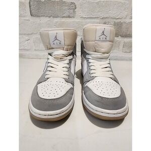 Nike Wmns Air Jordan 1 Mid Wolf Grey Aluminum AJ1 Women Shoes BQ6472-105 8.5